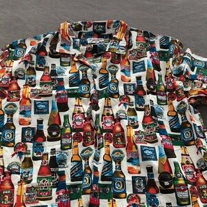 Vtg Pacific Legend Unisex Hawaiian Beer Bottles Shirt Men’s XXL